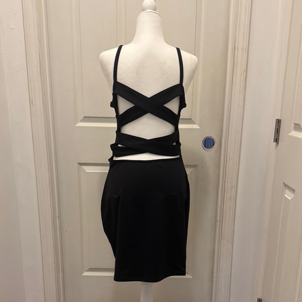 Fabletics Black Backless Bodycon Dress